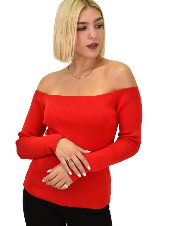 Potre Women's Blouse Long Sleeve Red