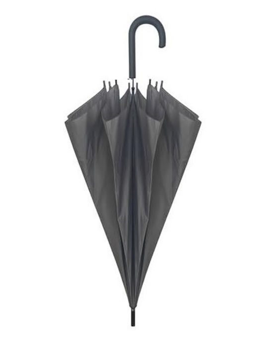 Rain Automatic Umbrella with Walking Stick Black