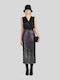 Caractere High Waist Midi Skirt in Black color