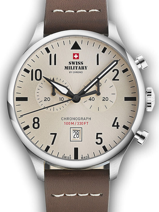 Swiss Military by Chrono Ρολόι Μπαταρίας με Δερμάτινο Λουράκι