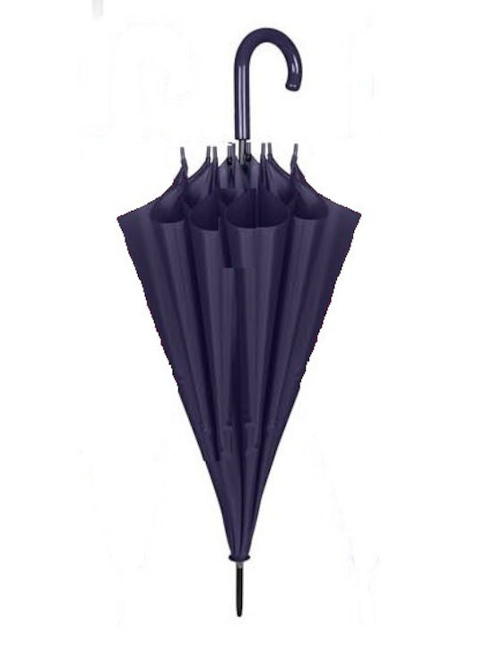 Rain Automatic Umbrella with Walking Stick Black