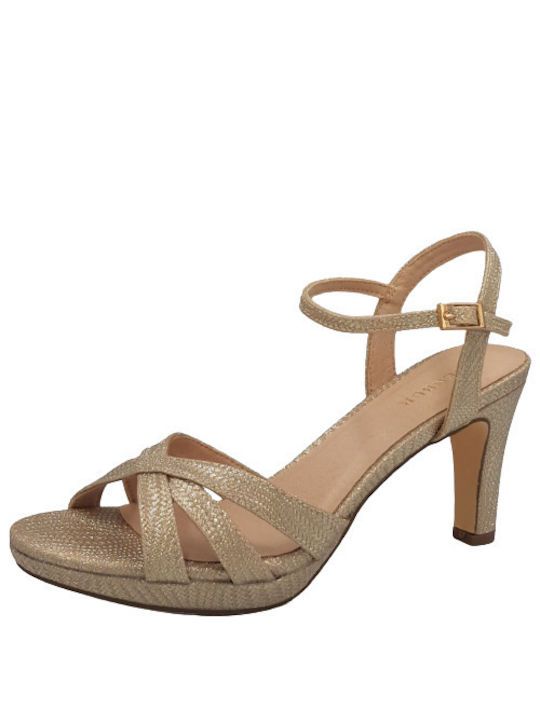 Menbur Damen Sandalen in Gold Farbe