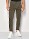Men's Elastic Jeans Pants With Slim Tapered Fit Dark Oil
