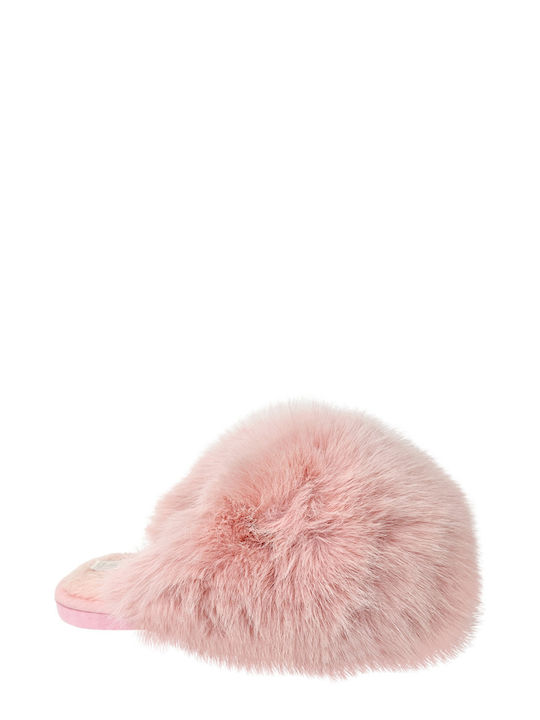 Ligglo Winter Women's Slippers with fur in Pink color