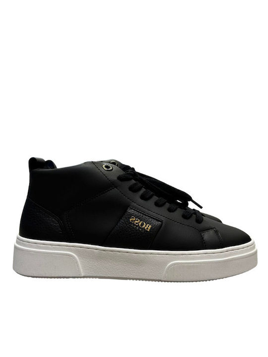 Boss Shoes Leather Black Men's Boots
