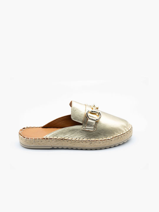 Boxer Flat Mules σε Χρυσό Χρώμα