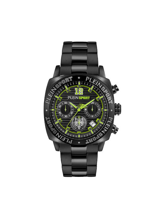 Plein Sport Uhr Chronograph Batterie in Schwarz Farbe PSGBA1523