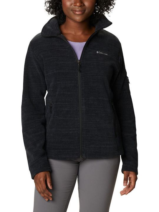 Columbia Fast Trek Fleece Γυναικεία Ζακέτα με Φερμουάρ σε Μαύρο Χρώμα