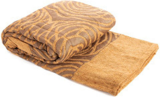 Silk Fashion 6926-S Throws Set 3 Pcs Chenille Golden