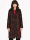 Acousteeq Coat Γυναικείο Καφέ Παλτό με Κουμπιά