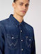 Western Denim Long-sleeved Denim Shirt Gray