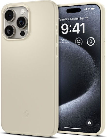 Spigen Thin Fit Umschlag Rückseite Silikon 1.55mm Mute Beige (iPhone 15 Pro)