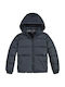 ESSENTIAL DOWN Πουπουλένιο Παιδικό Casual Μπουφάν με Κουκούλα Navy Μπλε