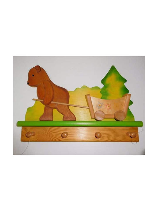 Douzenis Furniture Cuiere pentru Copii Multi Hook Înșurubat Lemn 44x6.5x34εκ. 1buc