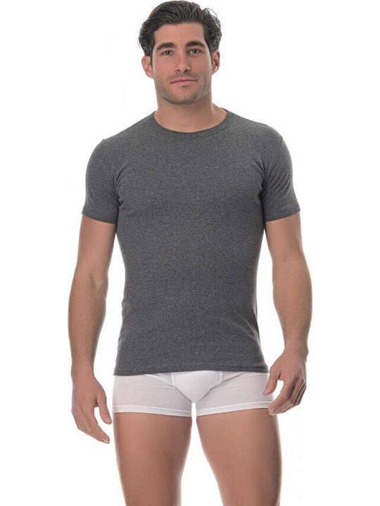 Men's Undershirt Short-sleeved in Gray Color