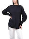 Damen Langärmelig Pullover Schwarz