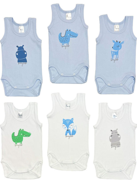 Bunny Bebe Ärmellos White / Blue 3Stück