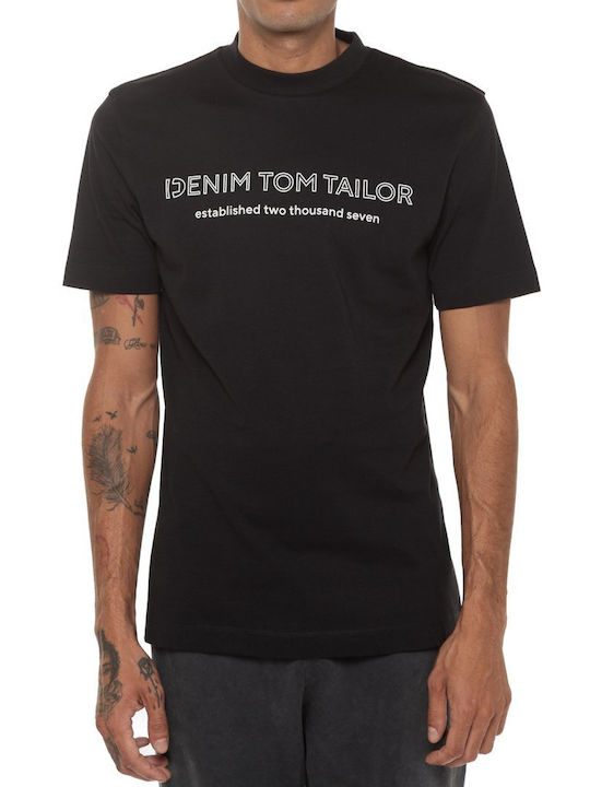 Tom Tailor Ανδρικό T-shirt Κοντομάνικο Μαύρο