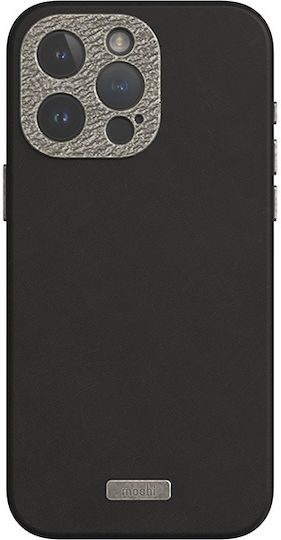 Moshi Napa Brieftasche Leder Schwarz (iPhone 15 Plus / 16 Plus)