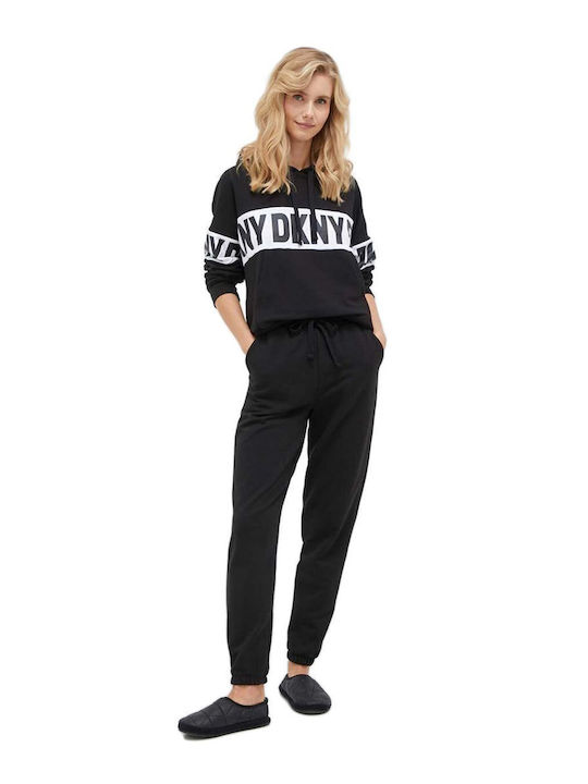DKNY Зимна Дамски Панталон Пижама Черен