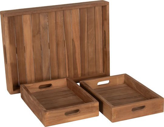 HomeMarkt Ξύλινος Δίσκος Σερβιρίσματος 39x29x7cm 3τμχ