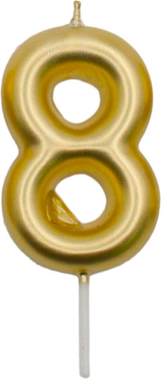 Tpster Geburtstagskerze Nummer "8" in Gold Farbe 22625