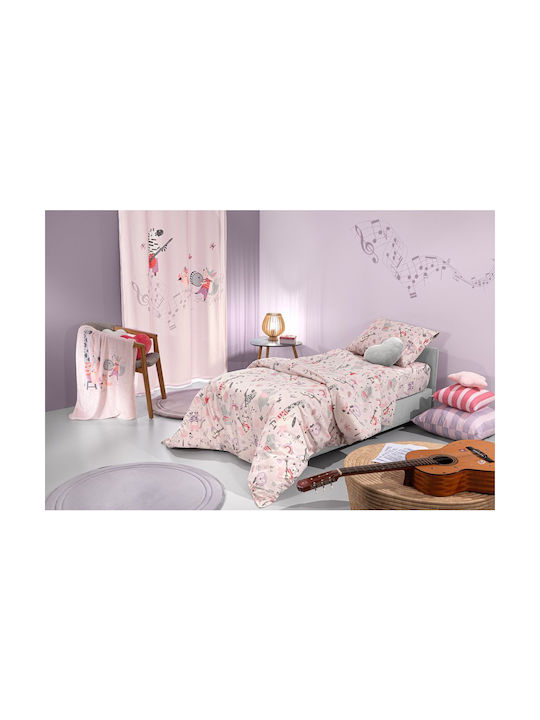 Saint Clair Set Kids Duvet Cover Single with Pillowcase Cotton Lilac 165x225cm