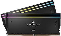 Corsair Dominator Titanium RGB XMP 64GB DDR5 RAM mit 2 Modulen (2x32GB) und Geschwindigkeit 6000 für Schreibtisch