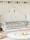 Kids Bed Single with Storage Space White for Mattress 90x200cm
