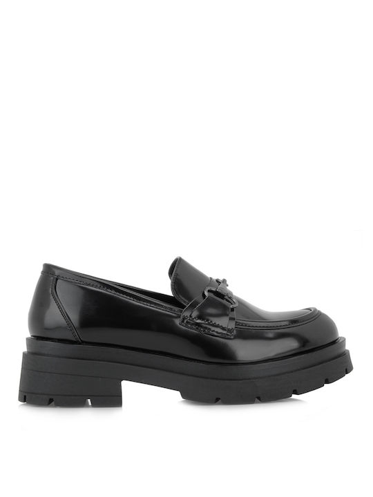 JK London Γυναικεία Loafers σε Μαύρο Χρώμα