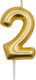 Tpster Birthday Candle Number "2" in Gold Color...