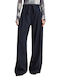 Paperback Damen Stoff Hose Blau