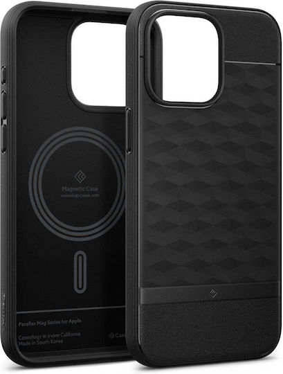 Caseology Parallax Mag Umschlag Rückseite Kunststoff 2mm Matte Black (iPhone 15 Pro Max)