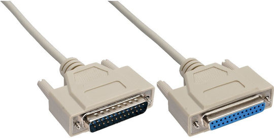 InLine Καλώδιο RS232 25-pin male σε RS232 25-pin female 5m (11425M)
