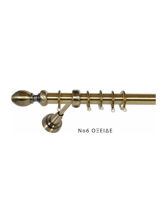 Import Hellas Ausziehbar Metallisch Vorhangstange Νο6 Einfach Φ25mm 140-250cm Oxide