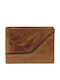 Leather Men's Wallet Classic with RFID Blue/Brown