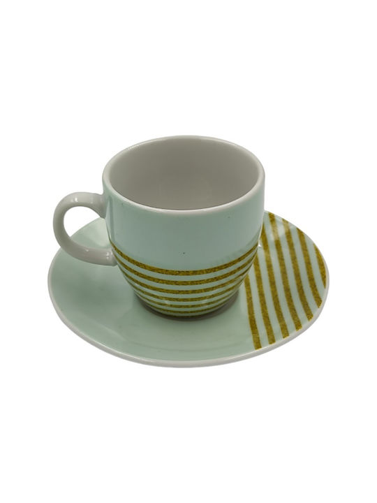 Bohemia House Set Tassen Kaffee aus Porzellan Braun 6Stück