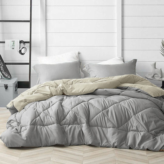 Saray Home Duvet Queen 220x240cm Grey with beige 180 GSMGsm