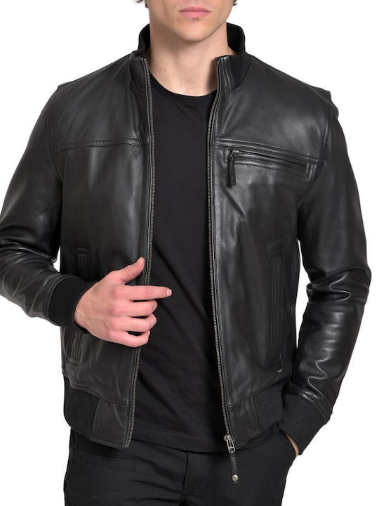 Vainas Dakota Sheep Men's Winter Leather Jacket Black