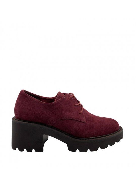 Step Shop Suede Women's Ankle Boots Burgundy