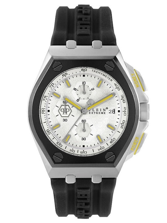 Philipp Plein Extreme Γυναικείο Ρολόι 44mm Μπαταρίας με Χρυσό Καουτσούκ Λουράκι
