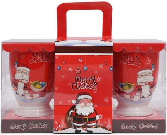 Fylliana Santa Claus Коледна Чаша Керамична Червен Коледно Чаша Керамично Червен Д11xШ8.5см.