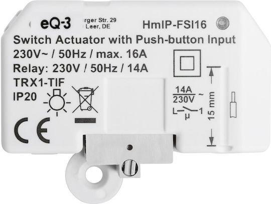 HomeMatic Smart Switch 16A (με Ουδέτερο)