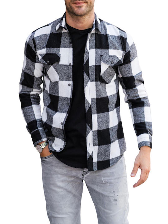 Overshirt Long-sleeved Shirt Checked Black