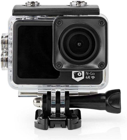 Nedis ACAM51BK Action Camera 4K Ultra HD Υποβρύχια (με Θήκη) με Οθόνη 2" και Wi-Fi Μαύρη