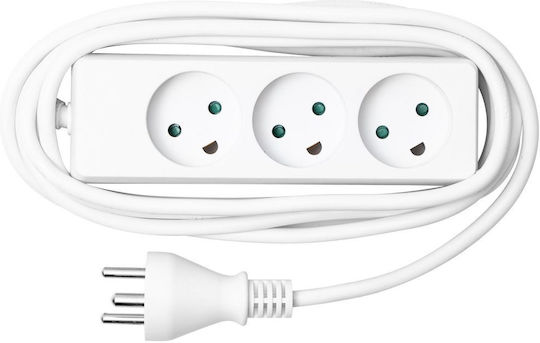Microconnect Захранваща лента 3 Позиции с Кабел 5м