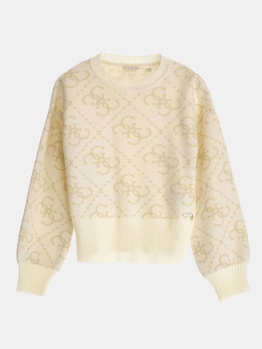 Guess Kids' Sweater Long Sleeve Ecru