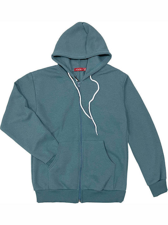 Ustyle Women's Sweatshirt Jacket Hooded Blue