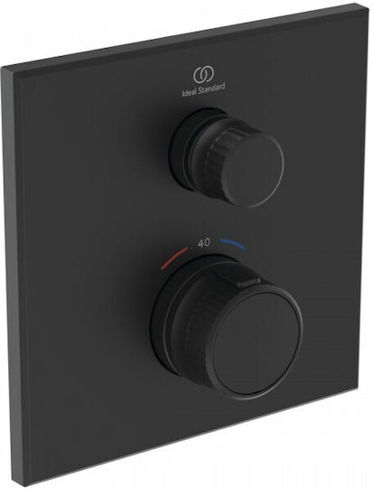 Ideal Standard Ceratherm Μίκτης Μπαταρίας Εντοιχισμού για Ντουζιέρα 2 Εξόδων Μαύρος