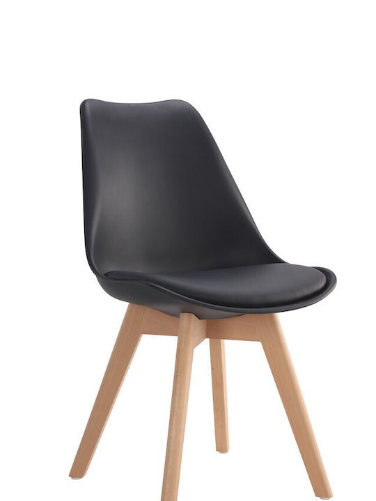 Dining Room Polypropylene Chair Black 52x47x80cm